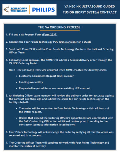 VA NEC NX Ordering Process