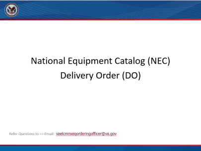 Step-by-Step NEC Delivery Order Instructions